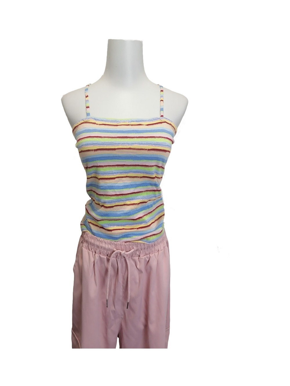 🍭🍏Multicolor Stripe Knit Cami Tank Top
